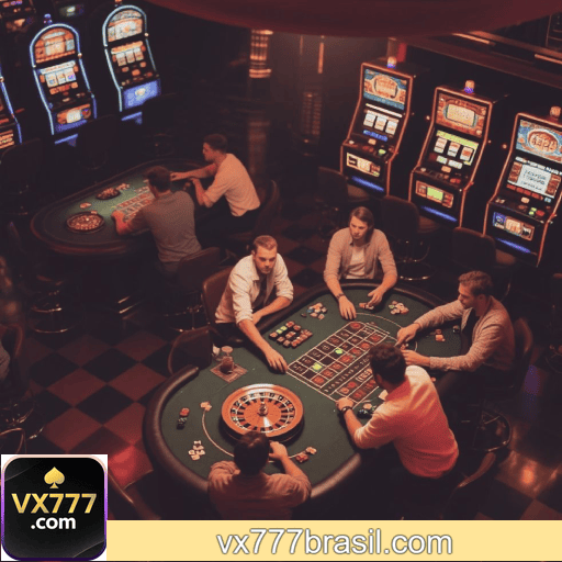 Imagem promocional do cassino online da VX777 mostrando jogos ao vivo